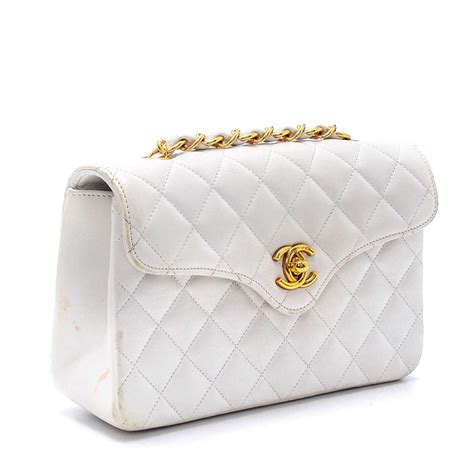 chanel white leather bag 12758008|2008.